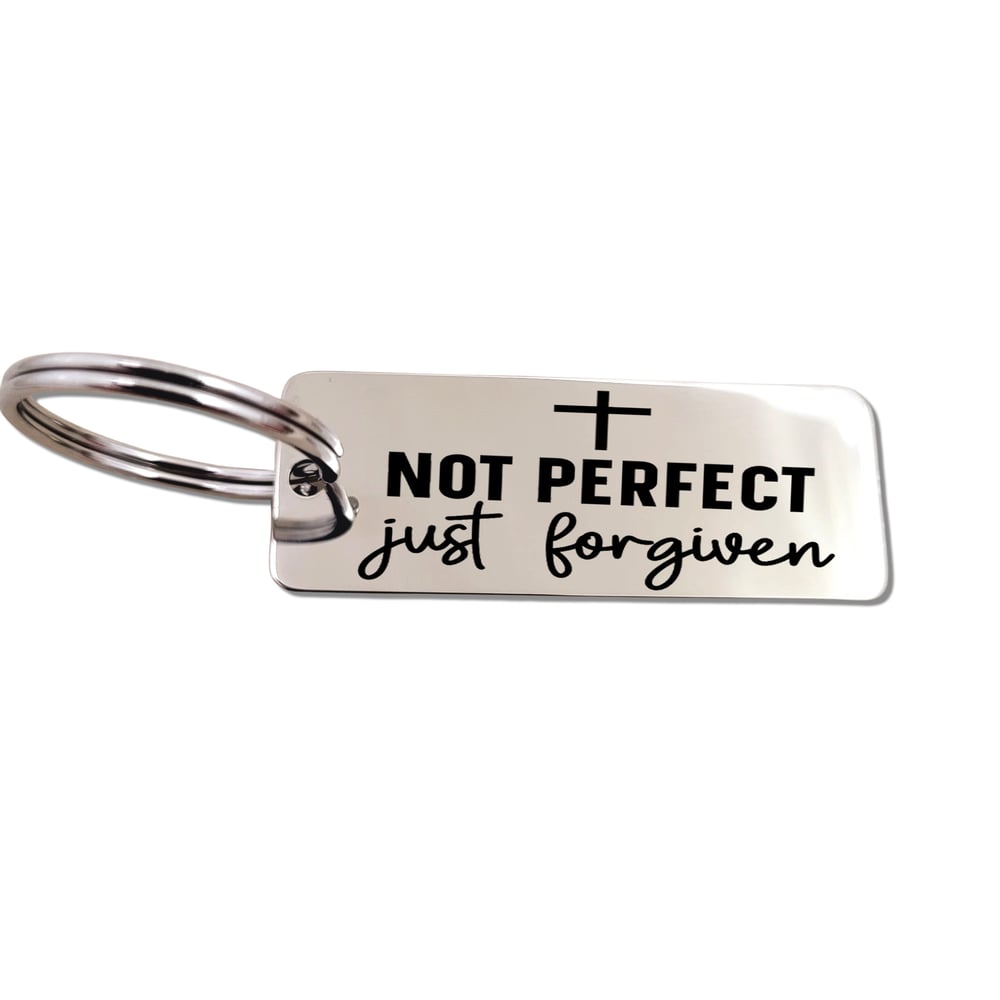 Image of Christian God Grace Keychains - Not Perfect, Just Forgiven
