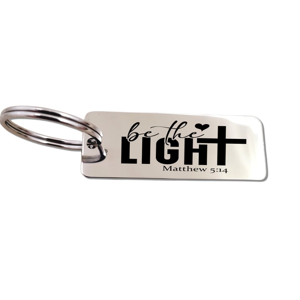 Image of Inspired by Matthew 5:14-16 Keychain for Christians - "Be the Light" Keychain