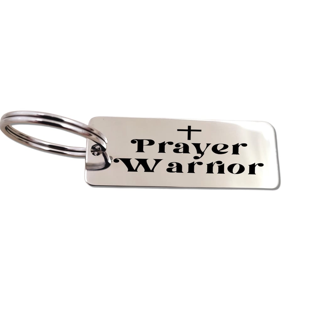 Image of Reminder of Strength in Prayers - "Prayer Warrior" engraved  Christian Gift