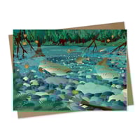 Greeting Card - Salmon Magic 5x7" on Bamboo Paper