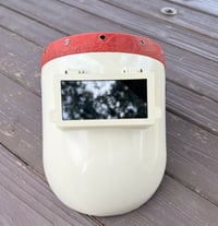 Image 2 of Red Floral Welding Hood