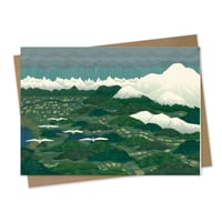 Greeting Card - Swans Above Whatcom 5x7" on Bamboo Paper