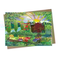 Greeting Card - Tulip Farm 5x7" on Bamboo Paper