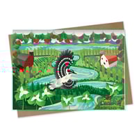 Greeting Card - Trillium Berries 5x7" on Bamboo Paper