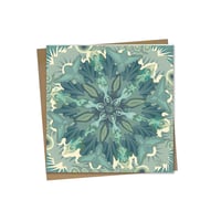 Image 1 of Greeting Card - Centering Spirit Square Mandala 5x5" on Bamboo Paper