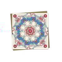 Image 1 of Greeting Card - Teacup Summer Spirit Square Mandala 5x5" on Bamboo Paper