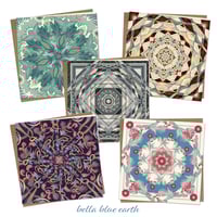 Image 2 of Greeting Card - Teacup Summer Spirit Square Mandala 5x5" on Bamboo Paper