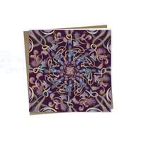 Image 1 of Greeting Card - Maypole Spirit Square Mandala 5x5" on Bamboo Paper