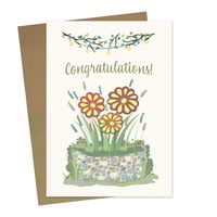 Image 1 of Greeting Card - Simply Bella's Flower Bed on Bamboo Paper