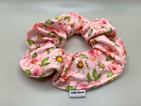 Image 1 of Spring Florals on Pink Scrunchie