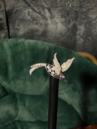 Sarah Coventry Vintage Aurora Borealis Rhinestone 2.25" Hummingbird Brooch