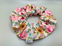 Image 1 of Spring Florals on Cream Scrunchie