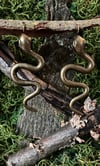 XL DISTRESSED BRONZE SERPENT EAR HANGERS