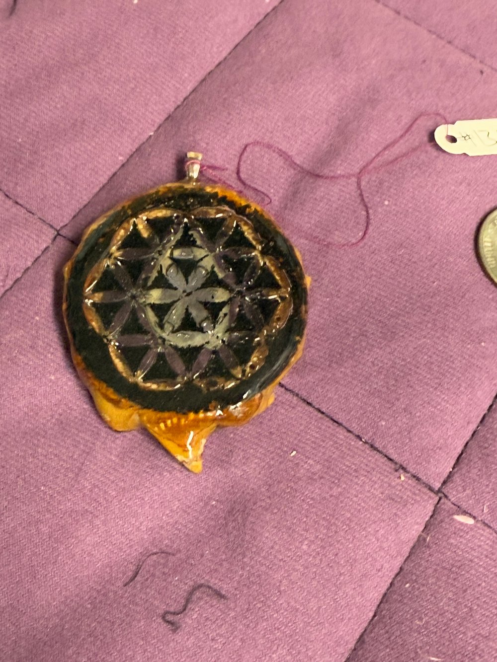 Image of Moonstone and Shungite Pendant #134
