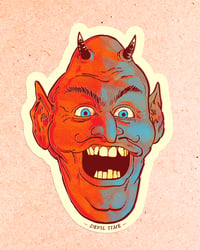 Image 1 of Devil Time - 3x4 Diecut Sticker (Pack of 2)