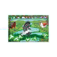 Image 1 of Art Print - Trillium Woodpecker Berries