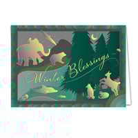 Image 1 of Holiday Card on Bamboo Paper - Winter Blessings, 5x7"