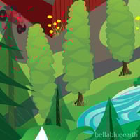 Image 3 of Art Print - Trillium Woodpecker Berries