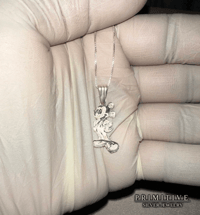 Image 1 of 925 Silver Mouse Box Chain and Pendant