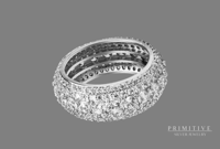 Real 925 Silver Certified Lab Diamond Cluster Ring