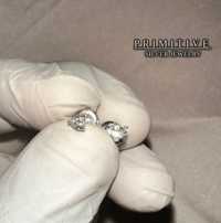 Heart Style Lab Diamond 925 Silver Earrings Set .30 ctw