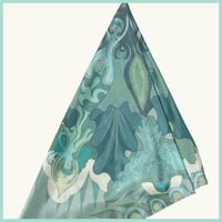 Image 6 of Silk Scarf - Centering in Turquoise