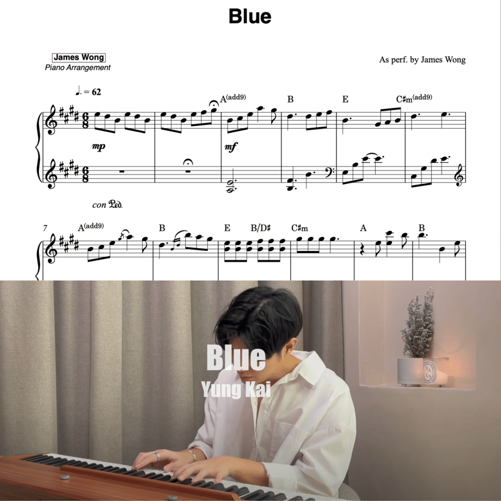 Image of [SHEET MUSIC] Blue - Yung Kai 