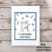 Dapper Dog Birthday Card - Hip Hip Hooray