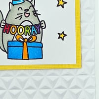 Image 2 of Cat Birthday Card - Hooray!