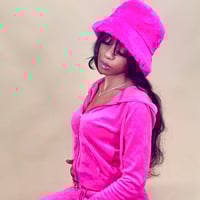 Image 2 of Deluxe Plush Bucket Hat HOT PINK