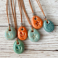 Image 1 of Handmade Ceramic Pendant Necklace – Wearable Essential Oil Diffuser