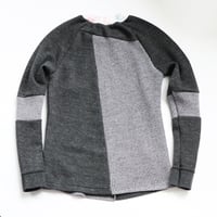 Image 4 of triceratops courtneycourtney patchwork 14/16 long sleeve thick warm thermal waffle knit shirt top