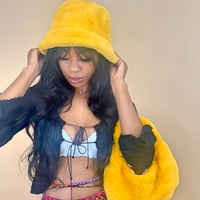 Image 2 of Deluxe Plush Bucket Hat YELLOW
