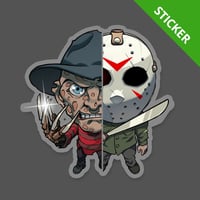 Image 1 of Freddy Vs. Jason 4" Clear Sticker