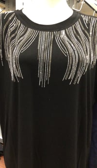 Image 2 of Dressy Stretchy Black and Silver Shirt