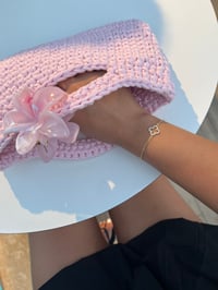 Image 1 of Marshmallow pink crochet bag