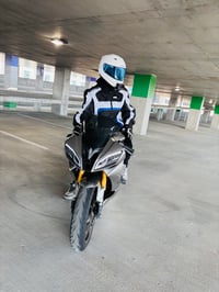 Image 1 of Blue Stripe Motorcycle Jacket