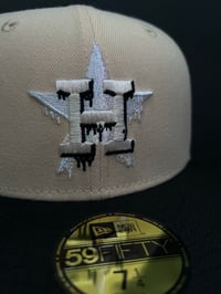 Image 3 of New Era 59Fifty Mango Mocha/ Black Ivory/Metallic Iris