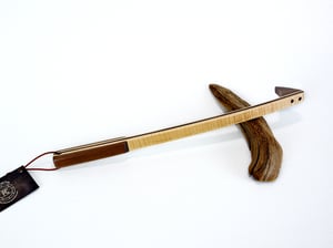 Image of Handcrafted Mini Wooden Back Scratcher, Tiger Maple and Walnut Wood Back Scratcher