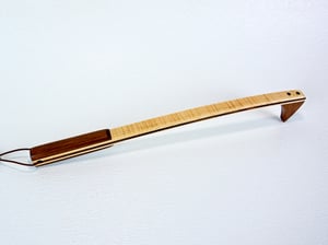Image of Handcrafted Mini Wooden Back Scratcher, Tiger Maple and Walnut Wood Back Scratcher