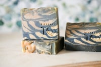 Image 1 of Black Orange Plant-based Soap, Tiger Stipe Exotic Etherial Vegan Bar | Scent: Sandalwood + Cedar 