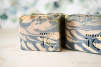 Image 2 of Black Orange Plant-based Soap, Tiger Stipe Exotic Etherial Vegan Bar | Scent: Sandalwood + Cedar 