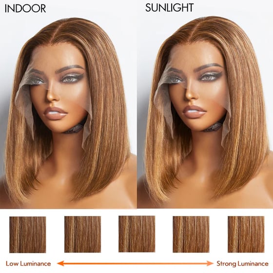 Image of 13x4 #P4/27 Straight Bob Lace Frontal Wig -100% Human Hair 12inch
