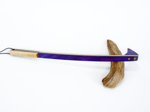 Image of Handcrafted Mini Wooden Back Scratcher, Spectraply Wood Dark Knight with Maple Accent, Unique Gift