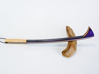 Image 4 of Handcrafted Mini Wooden Back Scratcher, Spectraply Wood Dark Knight with Maple Accent, Unique Gift