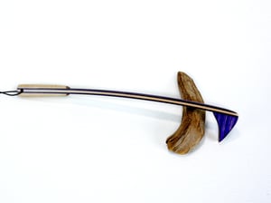 Image of Handcrafted Mini Wooden Back Scratcher, Spectraply Wood Dark Knight with Maple Accent, Unique Gift