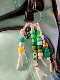 Image 3 of Green LUCKY St. Patrick's Day beaded purse charm 