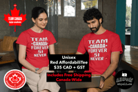 Image 1 of Team Canada Forever 51 Never Unisex Red Affordabilitee 