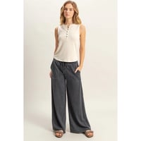 Image 6 of High Rise Wide Leg Drawstring Pants