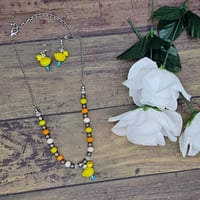 Image 3 of Rubber Duckie Necklace and Earrings Set
